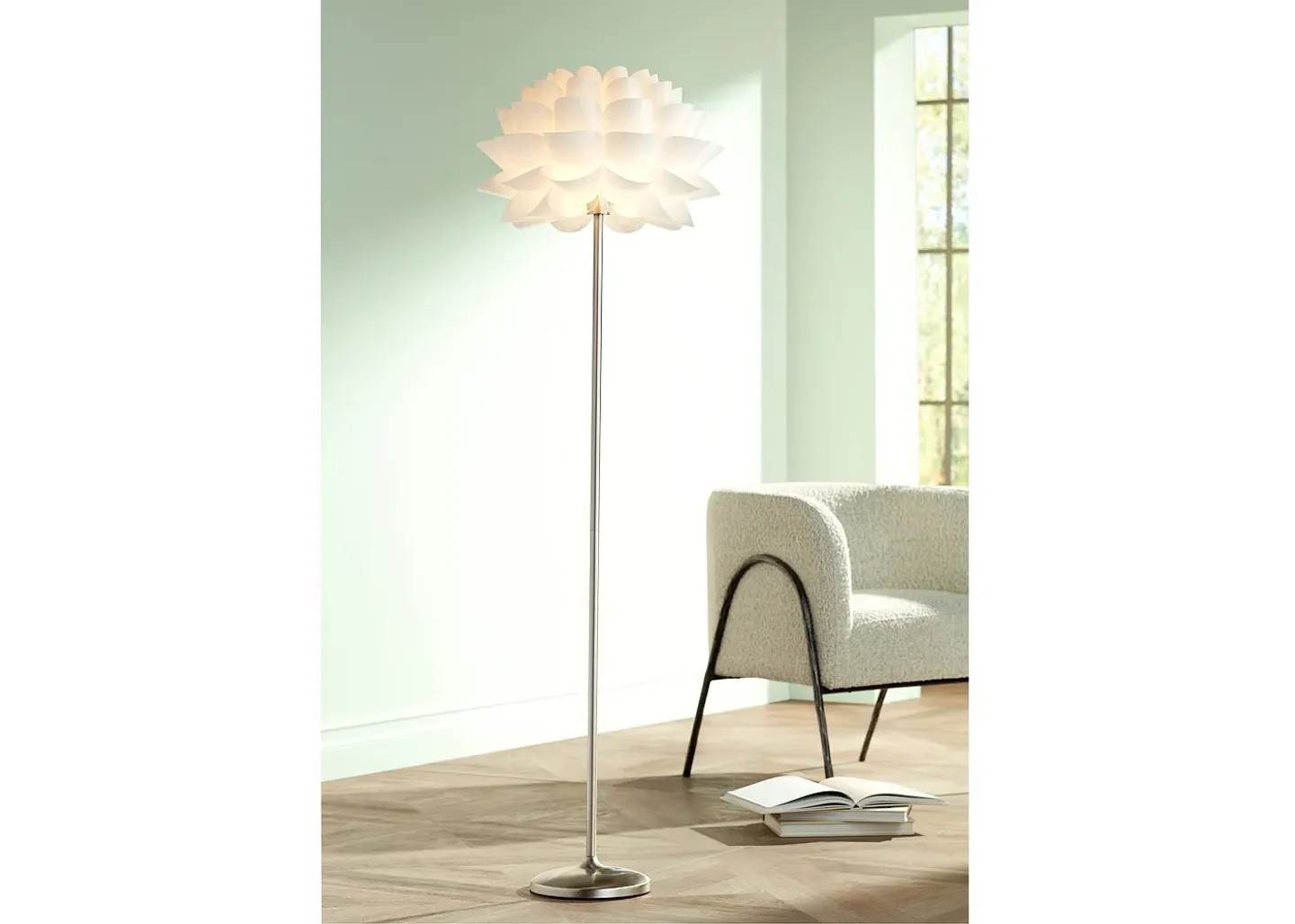 Possini Euro Design Possini Euro Design White Flower Floor Lamp